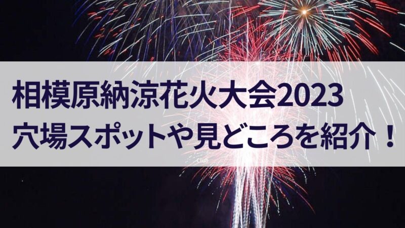 相模原納涼花火大会2023無料 穴場スポット見どころ