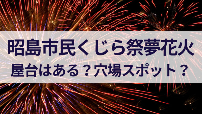 昭島花火大会 2023　穴場　屋台