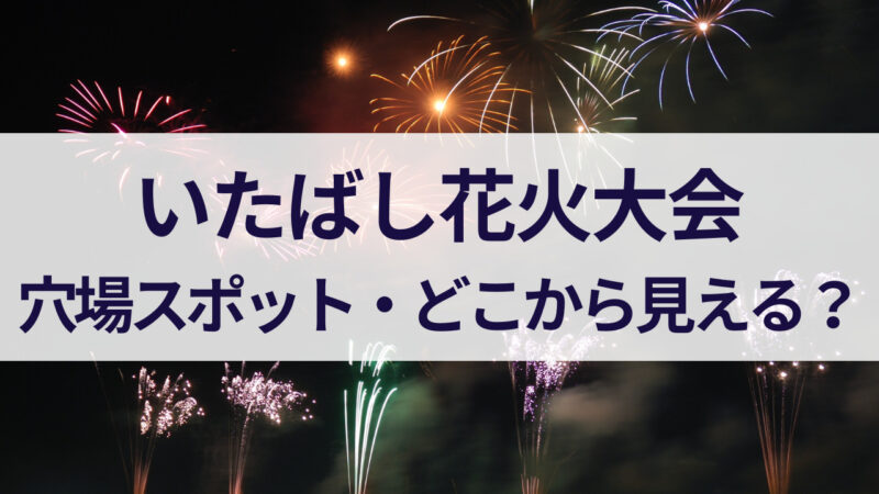 いたばし花火大会 2023 穴場　見える場所