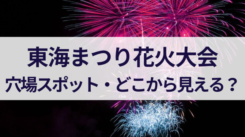 東海まつり花火大会　2023 穴場　見える場所　愛知