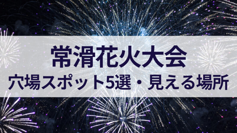 常滑花火大会 とこなめ花火大会 2023 穴場 見える場所