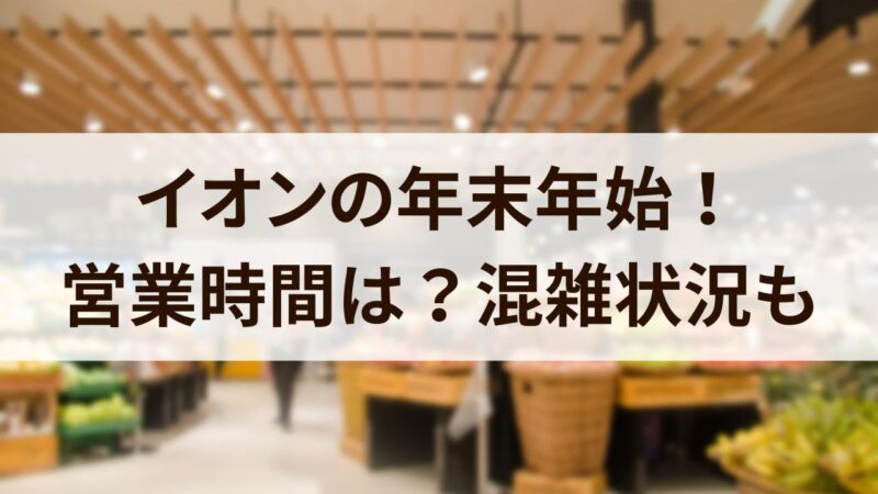 イオン　年末年始　2024　営業時間　休み