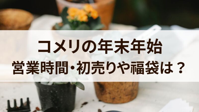 コメリ　年末年始　営業時間　初売り　いつから