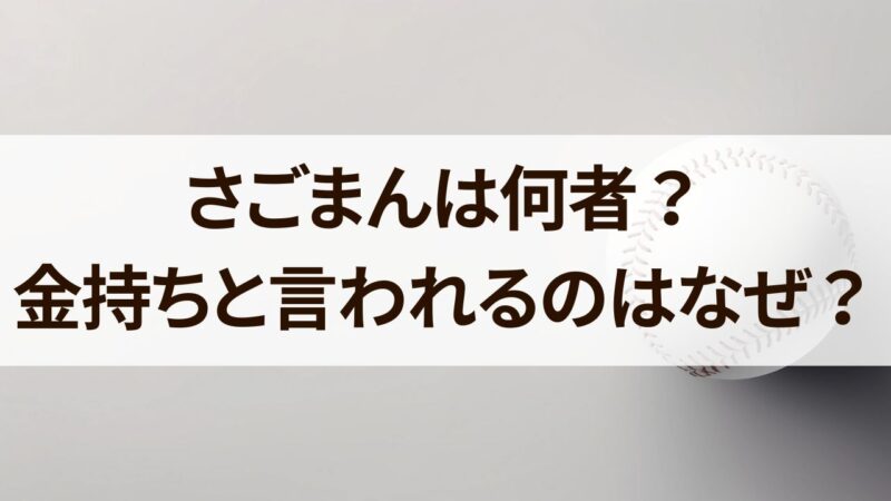 さごまん　何者　金持ち　会社　年収