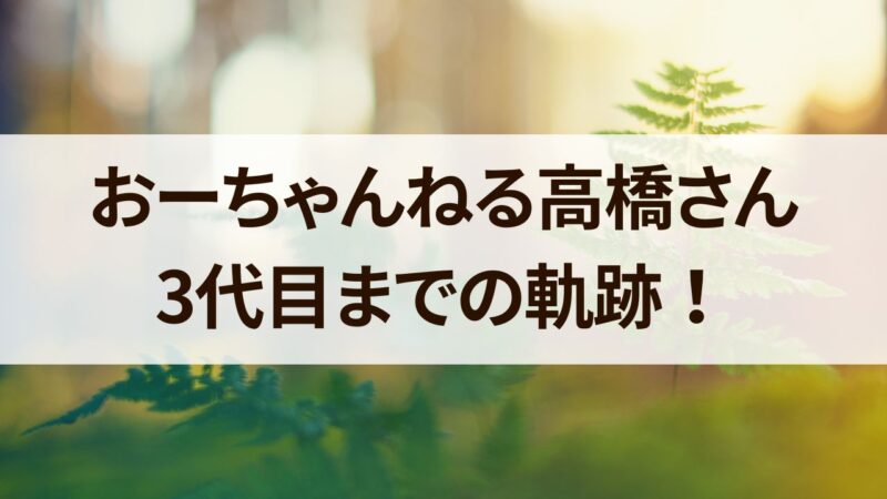 おーちゃんねる　高橋さん　3代目　種類