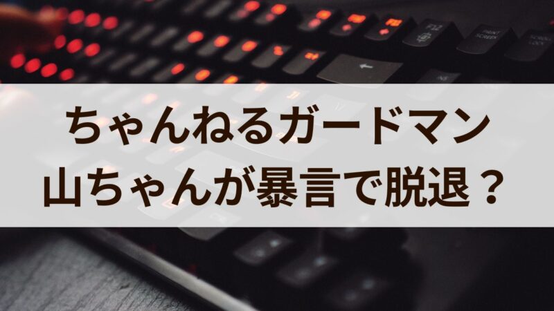 ちゃんねるガードマン　山ちゃん　暴言　炎上障害　脱退