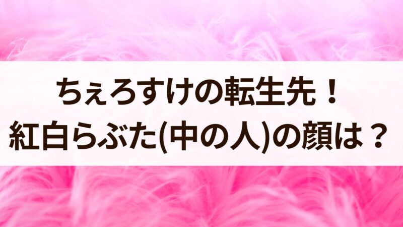 ちぇろすけ　転生　紅白らぶた　中の人　顔バレ