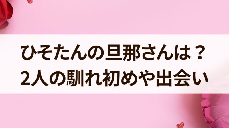 ひそたん　旦那　馴れ初め　出会い