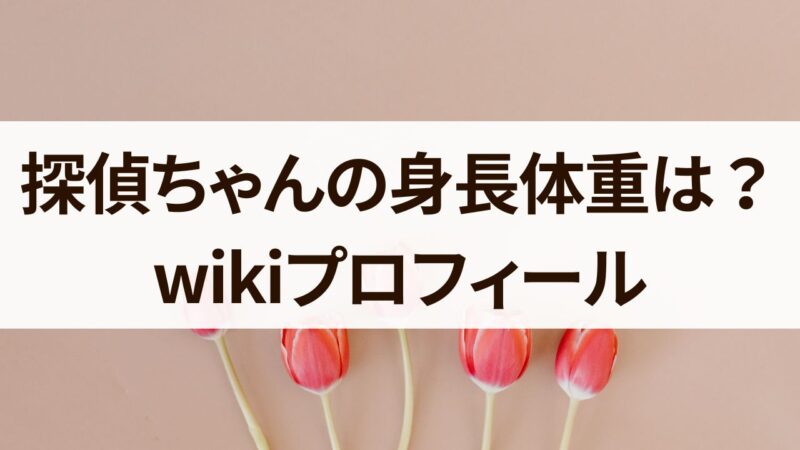 探偵ちゃん　身長体重　wikiプロフィール