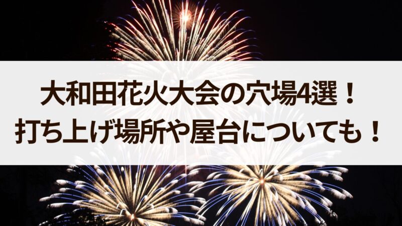 大和田花火大会　穴場 打ち上げ場所　屋台