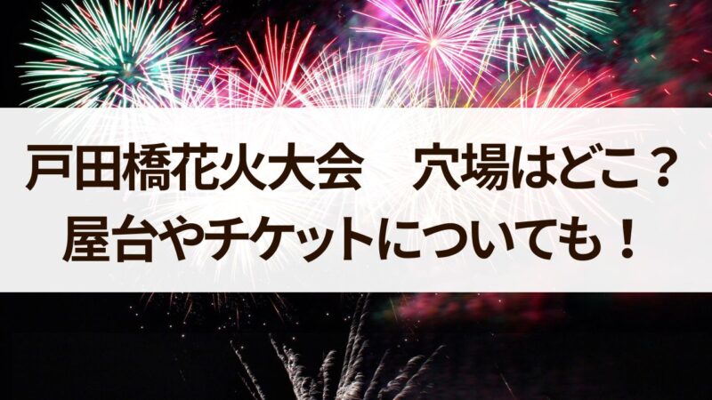 戸田橋花火大会　穴場