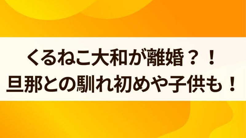 くるねこ大和が離婚？旦那さんとの馴れ初めや現在についても詳しく！