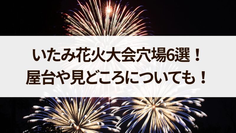 いたみ花火大会　2024穴場　屋台　見どころ　