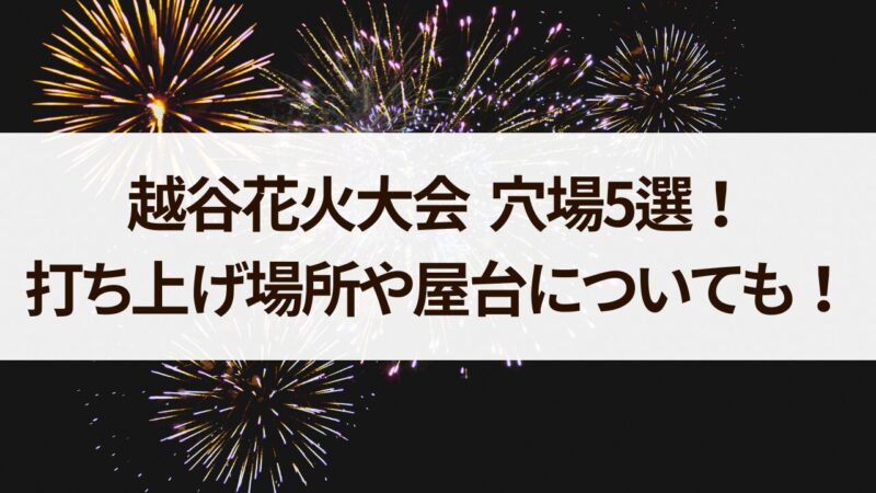 越谷花火大会　穴場　打ち上げ場所　屋台