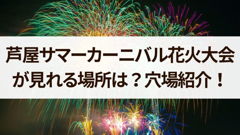 芦屋サマーカーニバル花火大会2024年が見れる場所！打ち上げ場所や屋台の情報も！